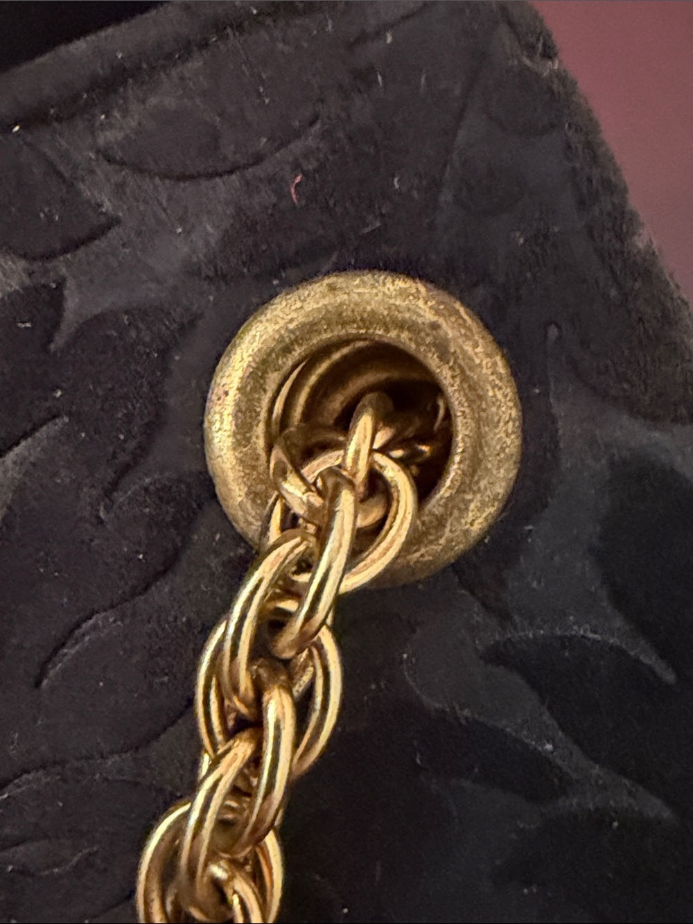 👛👛👛BOGOHO👛👛👛VTG Koret Black Floral-Embossed Chain Shoulder Bag - Picture 16 of 16